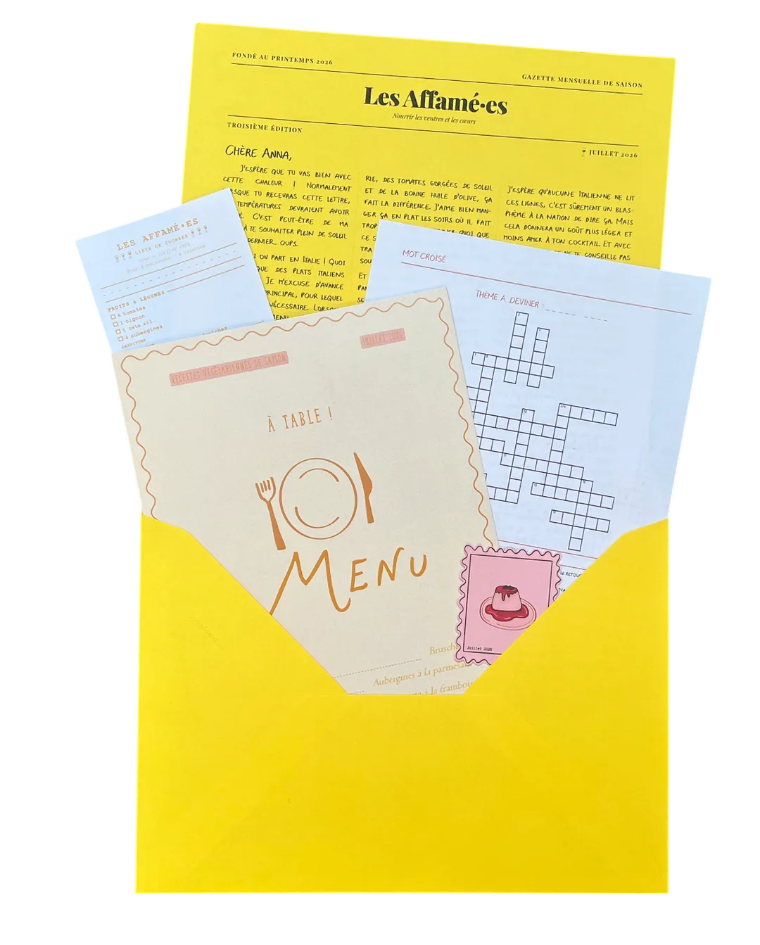 Menu de juillet 2026